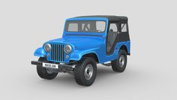Low Poly Car - Jeep CJ5 1954