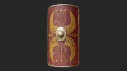 Scutum rome, armor, ancient, warrior, empire, soldier, protection, roman, scutum, substancepainter, weapon, pbr, shield, history, noai
