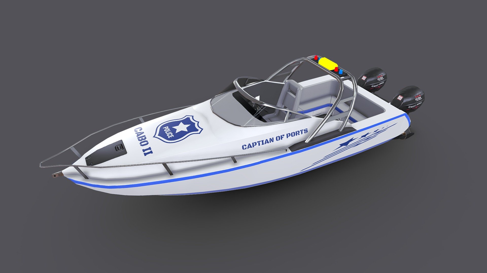 Speedboat




-Low-poly ready to use in Games, AR/VR (11,761 Tris)

-Textures are in PNG format 4096x4096 PBR metalness 1 set.

-Files unit: Centimeters

-Available formats: MAX 2018 and 2015, OBJ, MTL, FBX, .tbscene.

-If you need any other file format you can always request it.

-All formats include materials and textures.
