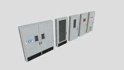 Industrial Doors 4K and 2K doors, hallway, doorway, 4k, metal, kitchen, emergency-exit, pbr, house, industrial, door, noai, industrial-door, escape-door