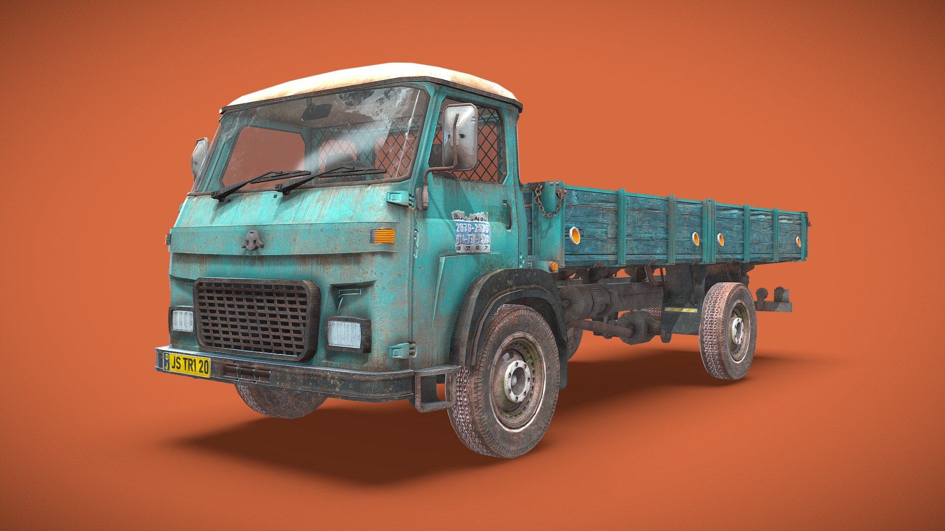 Lowpoly Truck ~19k verts
4 sets of 4K PBR textures for the main body, interior, details and tires. (BaseColor (+alpha), Metallic, Roughness, Bump, Normal)
.fbx and .png formats