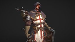 Templar videogames, artwork, 3dart, templar, color, badass, handpainted, animation, fantasy