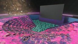 Virtual Reality Space Theater 2022 scene, room, custom, theatre, textures, theater, fantastic, baked, vr, bright, showcase, presentation, virtualreality, spatial, gallery, meeting, virtual-reality, 3d, model, animated, sketchfab, download, space, environment
