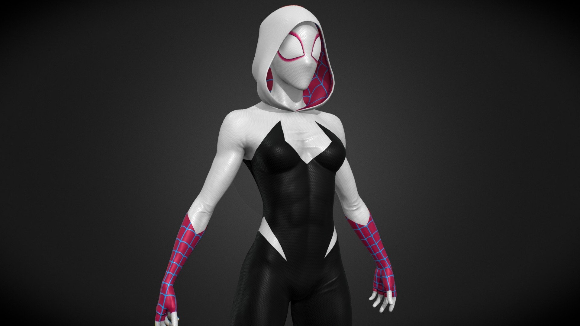 TO PURCHASE THIS MODEL GO TO THIS LINK - https://www.artstation.com/marketplace/p/NXJWo/gwen-stacy-spider-man-across-the-spider-verse?utm_source=artstation&amp;utm_medium=referral&amp;utm_campaign=homepage&amp;utm_term=marketplace

Gwen Stacy is a comic books character published by Marvel Comics.




Model was made on Maya, Zbrush, substance painter and Blender.

Inspired by Spiderman across the spider verse gwen stacy suit.

The model has a Gwen stacy spider-woman suit.

High quality texture work.

The model comes with complete 4k textures and Blender, FBX And OBJ file formats

The model has 3 materials each material contains 5 maps Basecolor, Roughness, Metalness, Normal and Ao

All textures and materials are included and mapped. (4k resoulutions)

No special plugin needed to open scene

The model can be rigg easily
