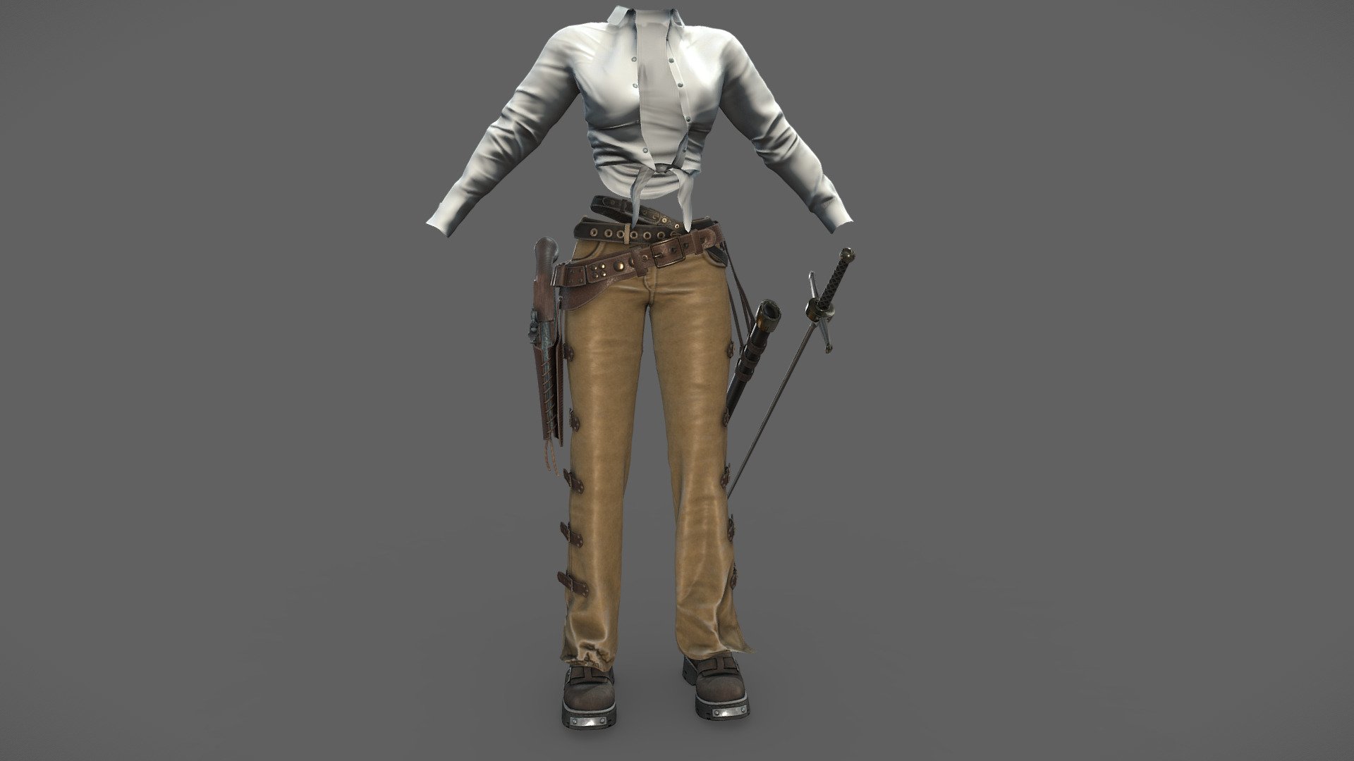 Can be fitted to any character

Clean topology

No overlapping smart optimum unwrapped UVs

High-quality realistic textures

FBX, OBJ, gITF, USDZ (request other formats)

PBR or Classic

Type     user:3dia &ldquo;search term