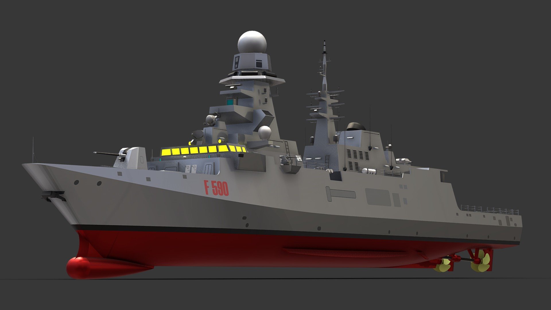 Carlo Bergamini (F 590) is a Carlo Bergamini-class frigate of the Italian Navy. Which in turn were developed by the FREMM multipurpose frigate program