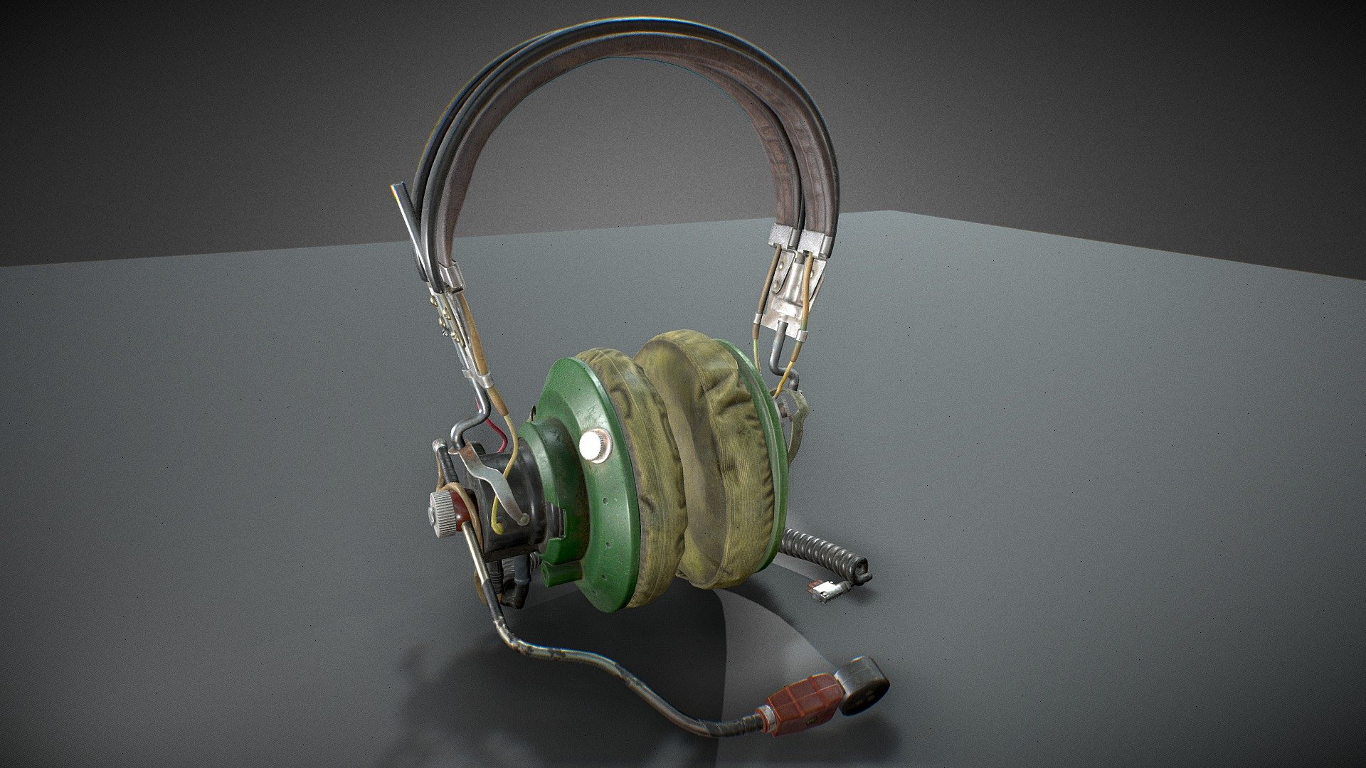 Hi guys. I'm so excited to show you my new personal work. It is old Soviet headphones used in military aviation since the mid-1970s I want to express my gratitude to my mentor Dmitriy, who gave me a lot of valuable knowledge and tips.
It was kind of difficult because I took it up to consolidate all my skills acquired over the past time. And although I faced a some of difficulties, but the result was worth it. I hope you like it! I'll keep on doing my best. I did this work for several months in my free time. I would be very grateful for constructive criticism and useful tips on texturing. Thank you!