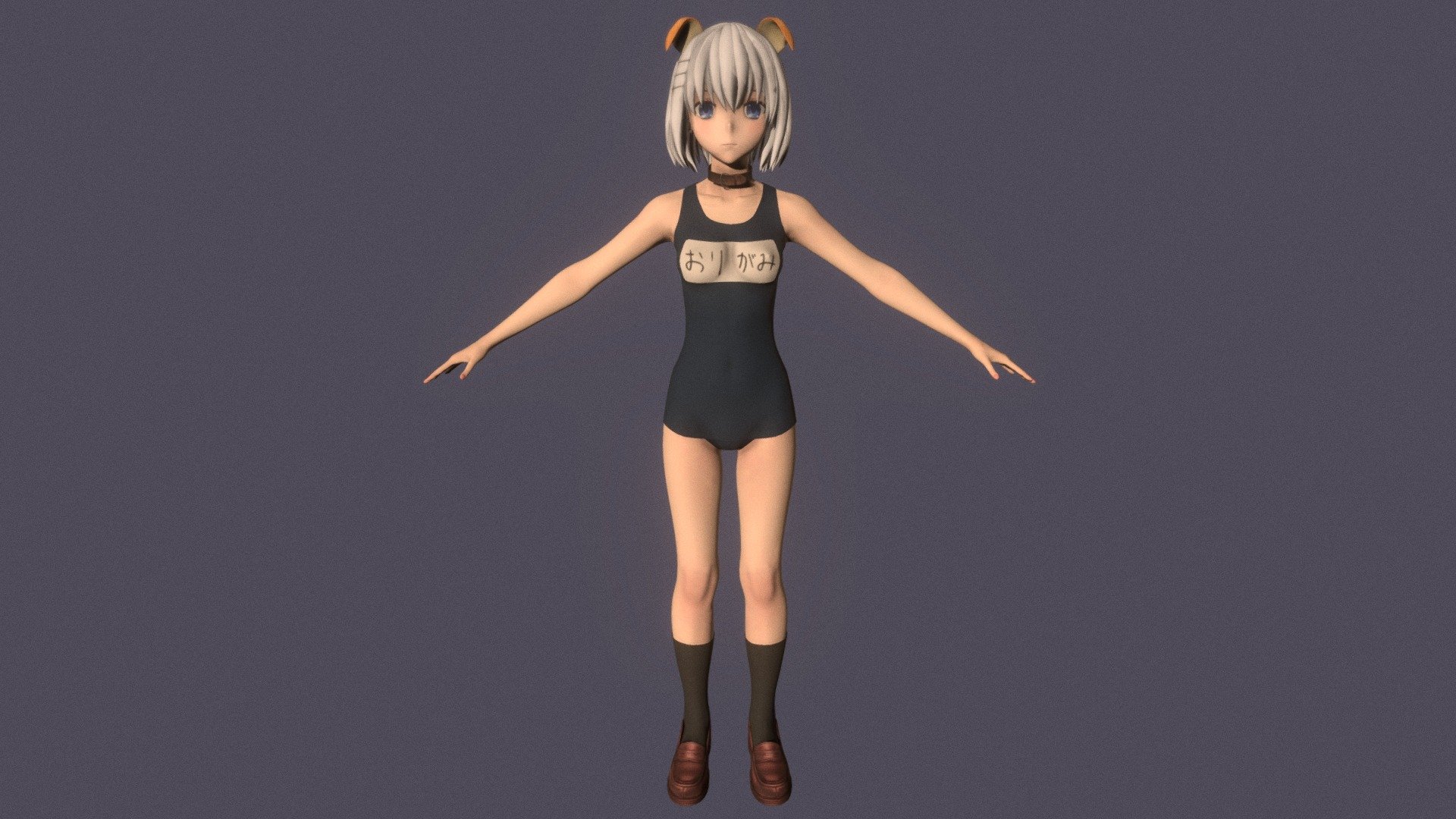 T-pose rigged model of anime girl Origami Tobiichi (Date A Live).

Body and clothings are rigged and skinned by 3ds Max CAT system.

Eye direction and facial animation controlled by Morpher modifier / Shape Keys / Blendshape.

This product include .FBX (ver. 7200) and .MAX (ver. 2010) files.

3ds Max version is turbosmoothed to give a high quality render (as you can see here).

Original main body mesh have ~7.000 polys.

This 3D model may need some tweaking to adapt the rig system to games engine and other platforms.

I support convert model to various file formats (the rig data will be lost in this process): 3DS; AI; ASE; DAE; DWF; DWG; DXF; FLT; HTR; IGS; M3G; MQO; OBJ; SAT; STL; W3D; WRL; X.

You could purchase my model at: bit.ly/41y1JDe

And I can make commission models.

If you have any questions, please contact me via my email 3d.eden.project@gmail.com.