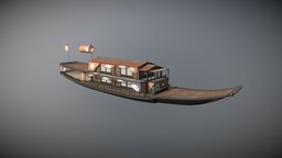 Japanese Medieval Ship - Gozabune japan, historical, traditional, oriental, edo, watercraft, ship, sea, japanese