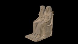 Beeld van Maya en Merit statue, ancient-egypt, saqqara, maya