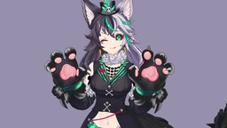 CleoCayenne_vtuber 🐺 avatar, animegirl, animestyle, vtuber, character, girl, cartoon, blender, female, 3dmodel, anime, noai