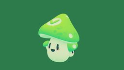 Vineshroom family toon, mushroom, shadeless, 3d-printing, vinesauce, blender