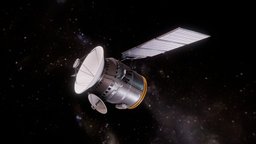 Communications Satellite planet, moon, solar, antenna, communication, spacecraft, saturn, earth, astronomy, satellite, exploration, science, starcraft, launcher, rocket, sat, technology, space, spaceship