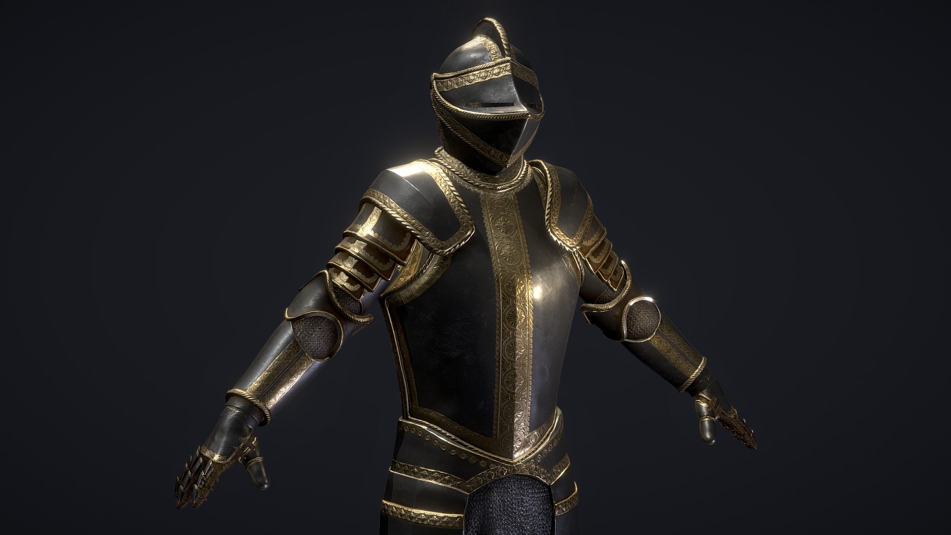 Modular medieval armor.
It is divided into 6 sets: 





Helmet




Soulders




Arms




Gloves




Breastplate




Legs







Separate files (.fbx) are included for each part of the armor.




2K Textures (.png)




Packed ORM Texture incluyed




DirectX Normal Map



It is designed to create combinations between the different versions.

-New versions will be available soon-

Hope you like it!