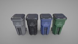 Trash Can exterior, recycling, prop, urban, trash, can, garbage, dustbin, waste, trashcan, bin, box, rubbish, litter, garbagecan, game, city, street, container, plastic
