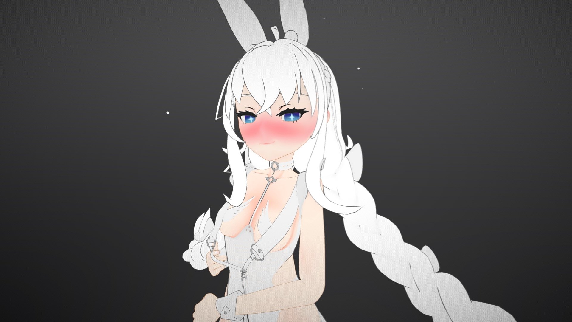 -----------English-------------- 
3D modelling of the lazy white rabbit skin from the destroyer MNF Le Malin of the Azur Lane. This is my first character model. I have learned a lot in the process, but there are still many shortcomings as a novice. I hope you like it.

-----------中文------------- 
源自碧蓝航线的恶毒号驱逐舰，懒懒的白兔皮肤3D建模。 这是我的第一个成品建模，在这过程中学到了许多，但作为新手还有许许多多不足。
尽管我不是碧蓝航线玩家还是被恶毒号的原画设计可爱到了，所以凭着热爱做出了模型，其中胸腹的传动装置真的很涩，为此我学到了不少骨骼绑定知识。
希望各位喜欢。

更多高清渲染图请移步Pixiv：https://www.pixiv.net/artworks/93944836