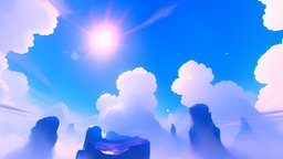 6k Stylized Cloudy Skybox 002 scene, sky, 360, clouds, level, rose, day, sunny, panorama, leveldesign, casual, dreamy, 6k, wallpaper, skybox, cloudy, cubemap, cartoon, stylized, blue, anime, environment, createdwithai