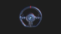 BMW Steering Wheel - High Poly bmw, automotive, steeringwheel