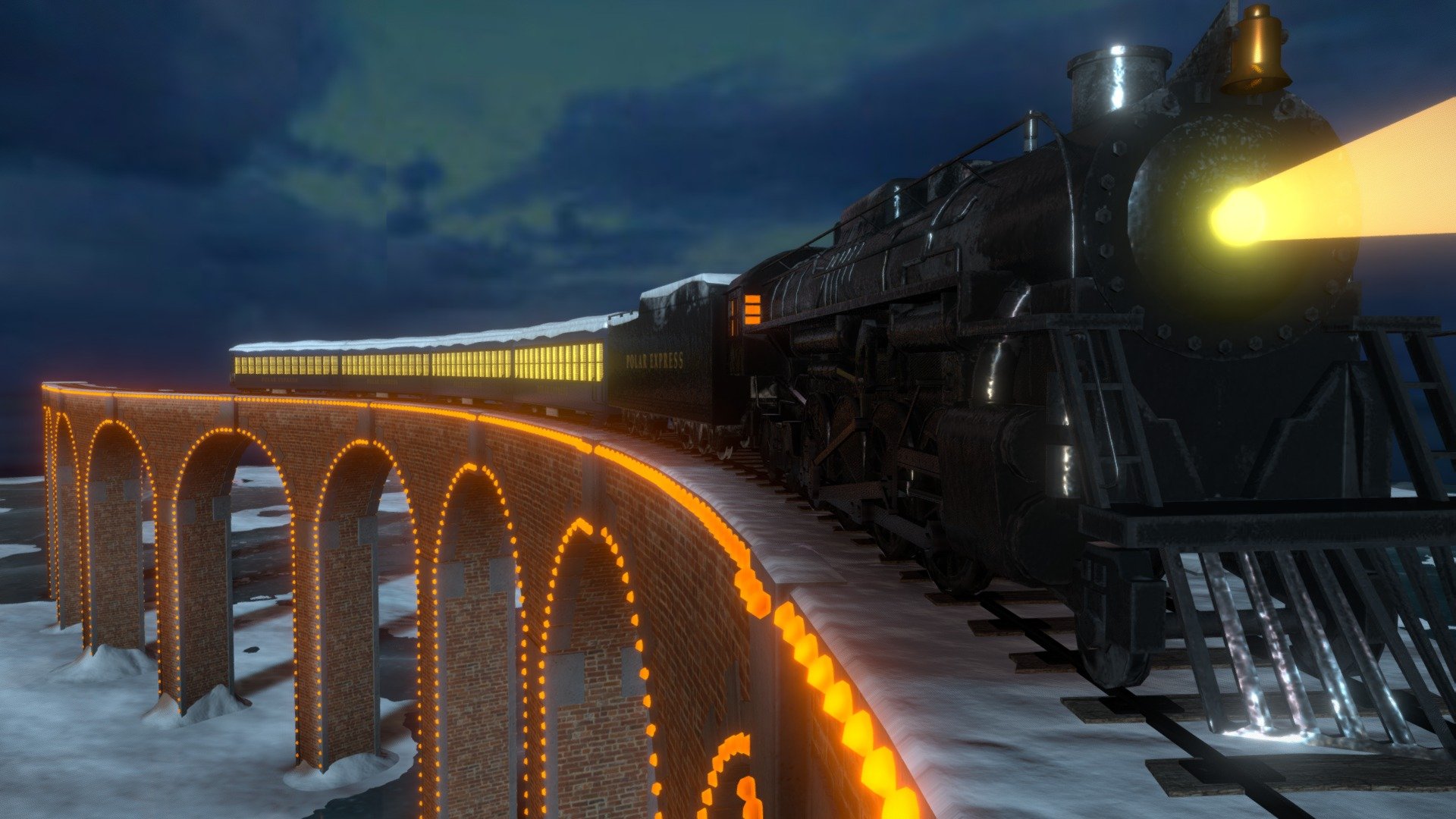 The Polar Express is on its way to Santa's home! Come aboard!

Entirely modeled in Blender and partly textured in Substance Painter.

Buy it here: https://www.fab.com/listings/b6d17f3f-f8c9-4a1e-bfa2-6ff8e4cc6a55
