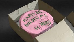 Harry Potter Cake cake, happy, ready, gift, pink, harry, birthday, box, potter, present, optimized, harrypotter, hagrid, game, pbr, low, poly, birthdae