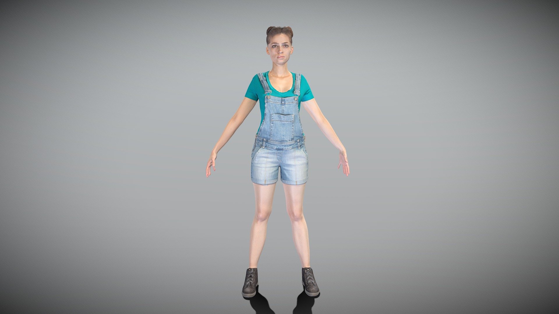 This is a true human size detailed model of a beautiful young woman of Caucasian appearance dressed in casual clothes. The model is captured in the A-pose with mesh ready for rigging and animation in all most usable 3d software.

Technical specifications:




digital double scan model

low-poly model

high-poly model (.ztl tool with 5-6 subdivisions) clean and retopologized automatically via ZRemesher

fully quad topology

sufficiently clean

edge Loops based

ready for subdivision

8K texture color map

non-overlapping UV map

ready for animation

PBR textures 8K resolution: Normal, Displacement, Albedo maps

Download package includes a Cinema 4D project file with Redshift shader, OBJ, FBX, STL files, which are applicable for 3ds Max, Maya, Unreal Engine, Unity, Blender, etc. All the textures you will find in the “Tex” folder, included into the main archive.

3D EVERYTHING

Stand with Ukraine!