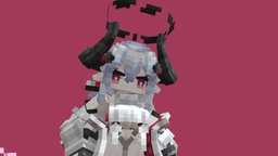 白川雨弓的新皮囊 pixel-art, blockbench, girl, minecraft