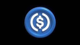 USD Coin or USDC Crypto Coin with cartoon style coin, money, bitcoin, token, dollar, crypto, illustration, exchange, usd, futures, metaverse, cryptocurrency, blockchain, nft, cartoon, 3d, technology, usdc, web3