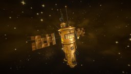 The Lonely Starship steampunk, starship, spacecraft, satellite, spacestation, survey, satellite-satelite-space-spaceship, handpainted, stylized, space, spaceship, noai