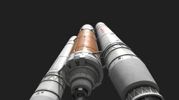 Rocket with engine and Satellite spacecraft, satellite, ariane, rocketlauncher, rocket, spaceshuttle, highquality, scifi-spaceship, rocketship, originaldesign, rocket_launcher, scifimodels, scifi, animated, rigged, space, spaceship, satellite-mission, noai