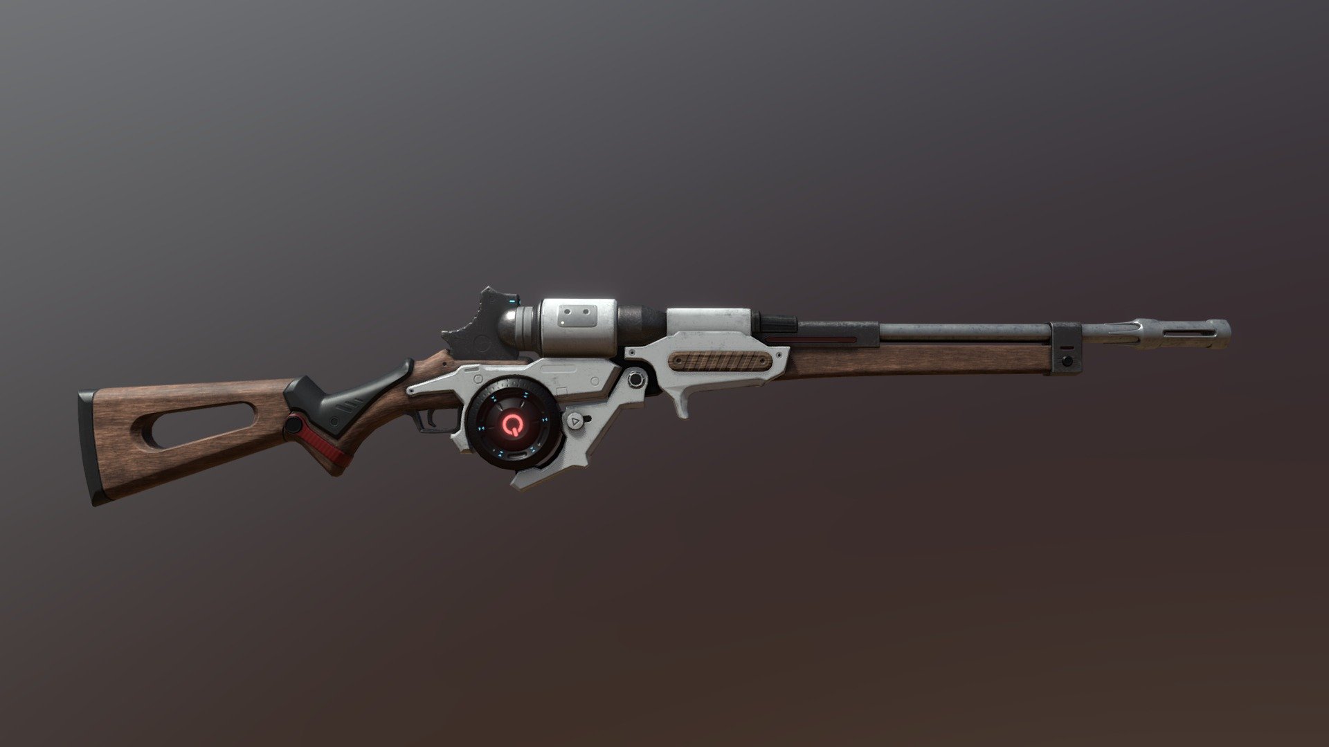 I was asked to make a wooden sci-fi weapon as a base for a texturing class, and this is the result. It has some minor flaws, but I've learned a lot so I'd call it a success! It took around a week, this was the first time I worked on something this complex.

Based on concept by Brent Liu - https://www.artstation.com/artwork/zD40q

Modeled with Maya, textures with Substance Painter.