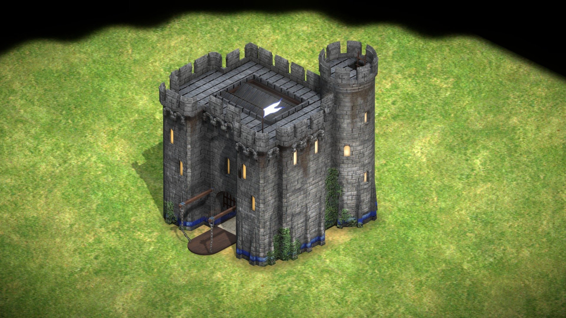 Age of empires II - Western european castle remodeled and textured alike. 
It was lots of fun to make it and Im happy to publish it!