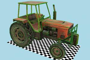 Tractor Low-poly tractor-farm-3