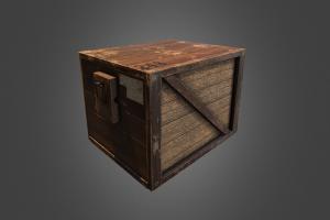 Woodeb Box used, cargo, old, box, substancepainter, substance, wood