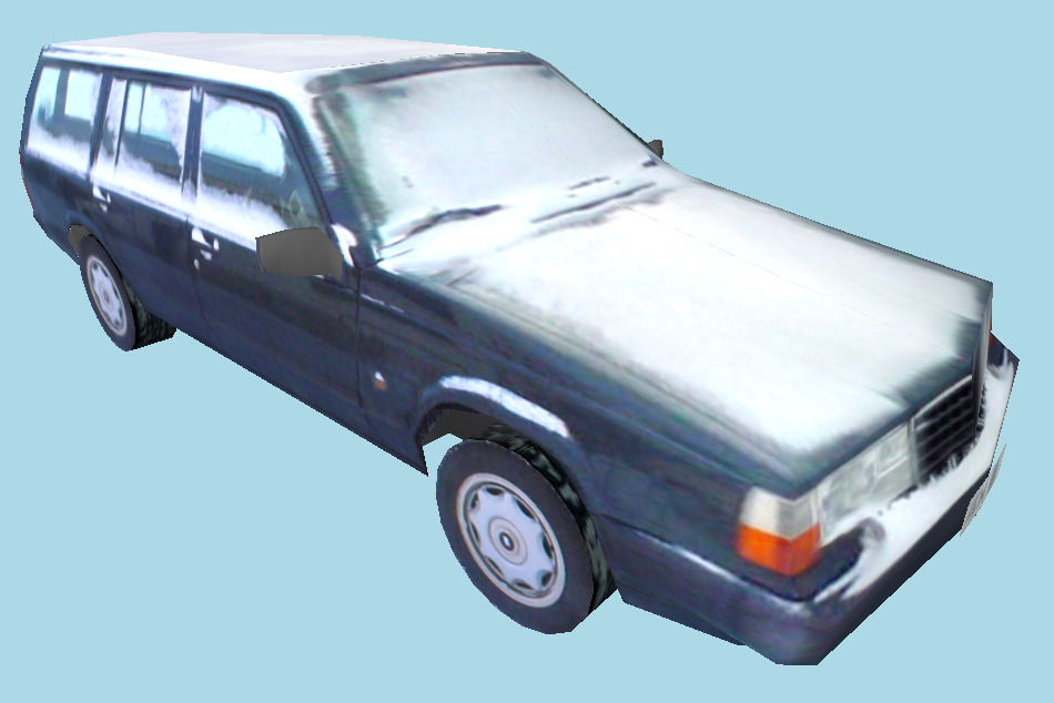 Low poly Car Snowy 3d model