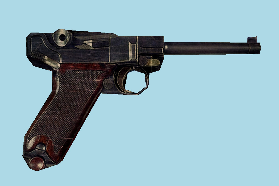 WWII Weapons Mauzer Luger Gun 3d model