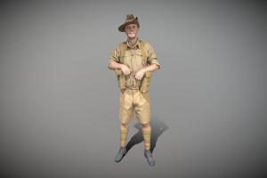 Australian infantryman from World War II 57 armor, warrior, soldier, sand, infantry, australian, combat, props, uniform, 1940s, amor, weapon, realitycapture, character, man, military, 3dmodel, wall, deep3dstudio