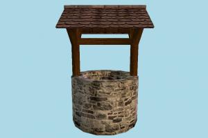 Well well, waterwheel, water, pavilion, country, farm