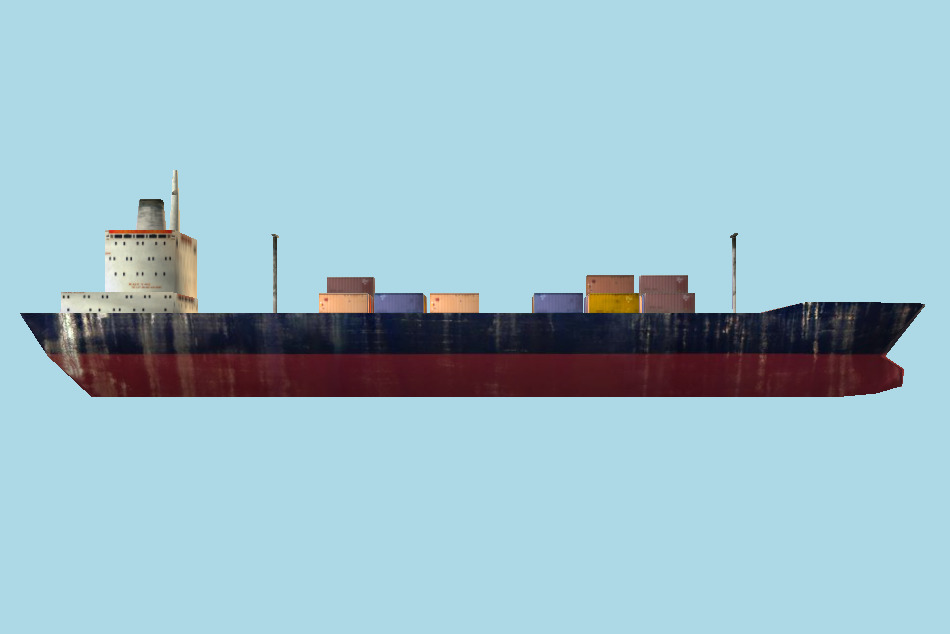 Ship Tanker Lowpoly 3d model