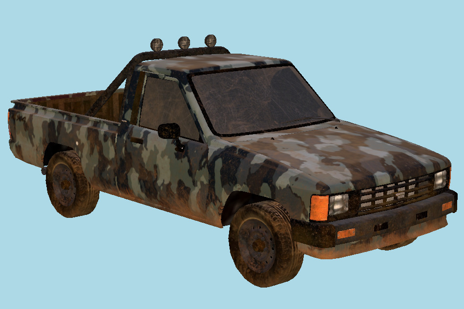 Toyota Pickup Car Camouflage 3d model