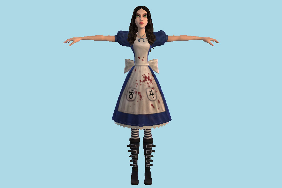 AMR - Alice Madness Returns - Alice Wonderland (Hair 2) 3d model