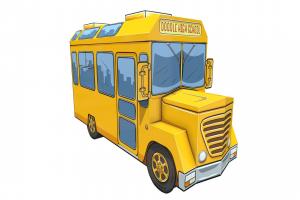 Doodle High School Bus school, paper, papercraft, bus, doodle, papertoy, papermodel, doodlepark, doodlecity, shcoolbus, blender
