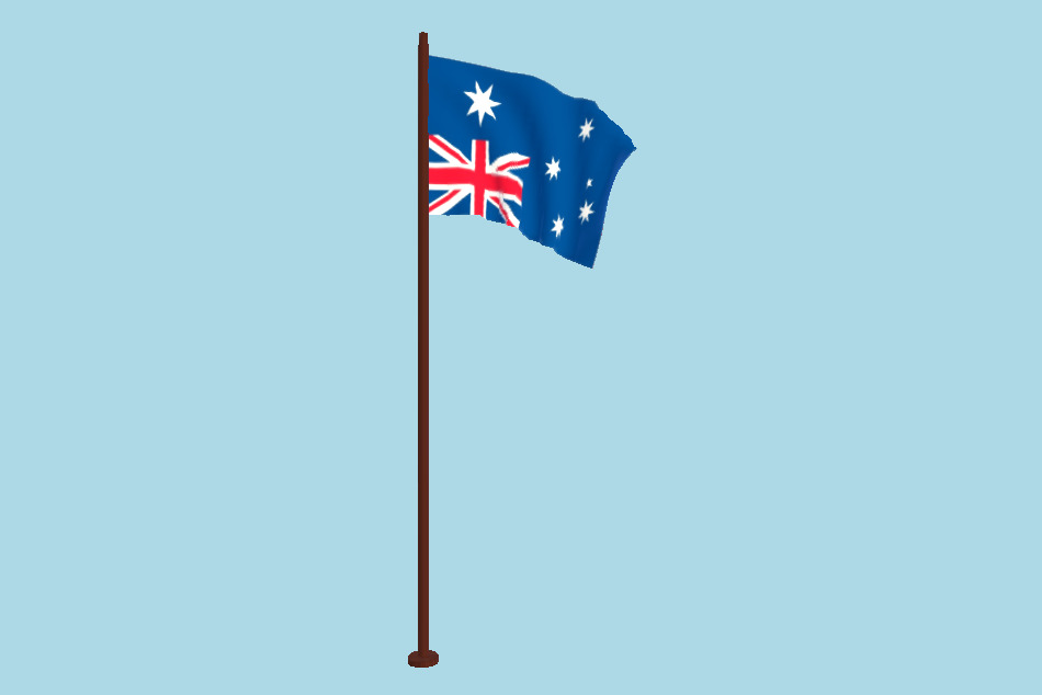 Australia Flag Animated FBX Free Download 3d model