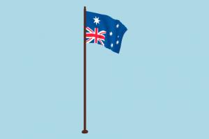 Australia Flag Animated flag, animated, fbx, free