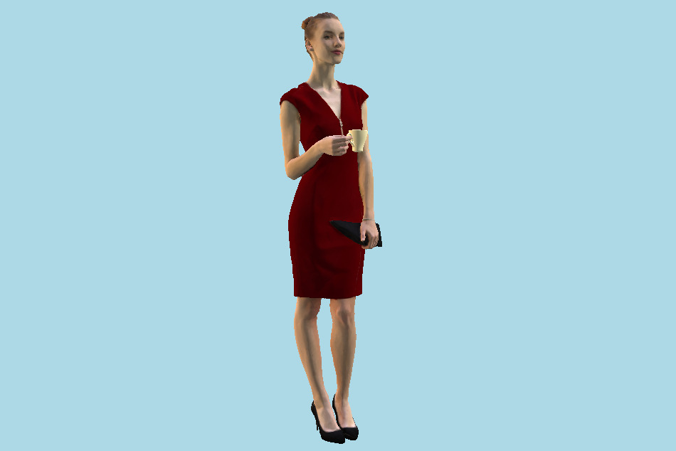 Standing Elegant Business Woman 3d model