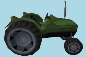 Tractor Low-poly tractor, farm, truck, vehicle, low-poly