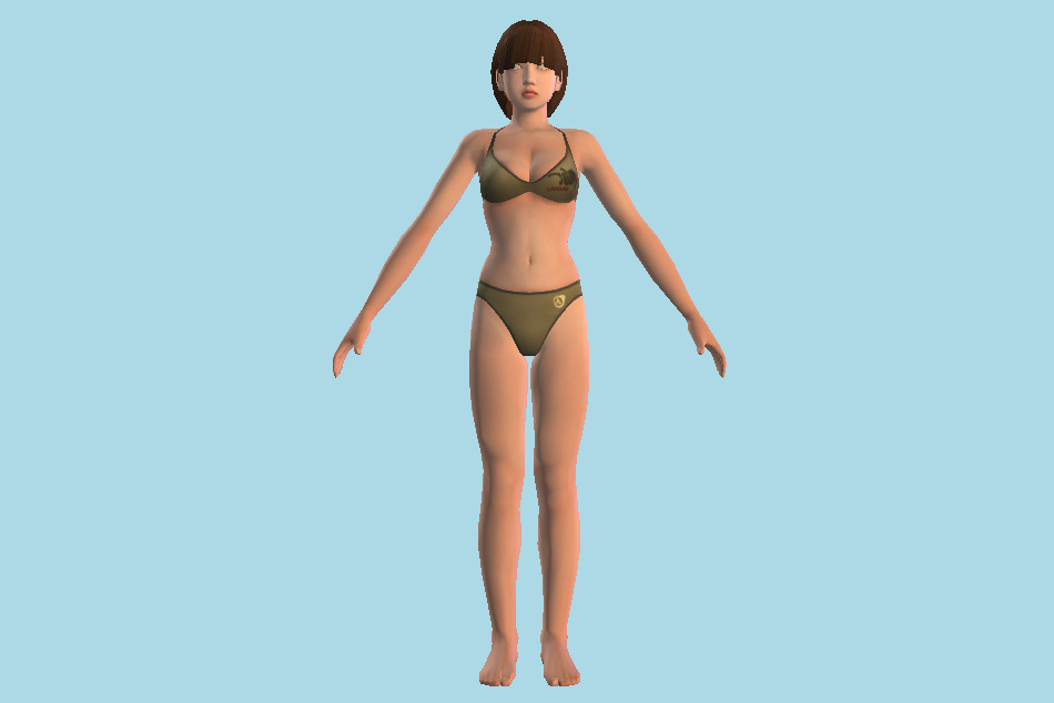 Korin Bikini Girl 3d model