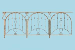 Fence railing, fence, gate, enclosure, metal, bars
