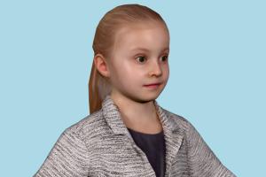 Elena Kid children, kid, young, girl, female, people, human, character, renderpeople