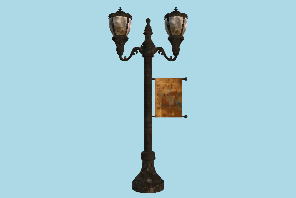 Antique Street Lamp 3d model