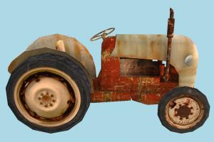 Tractor Low-poly tractor, farm, bulldozer, truck, vehicle, low-poly